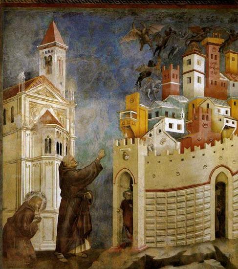 GIOTTO di Bondone Exorcism of the Demons at Arezzo Sweden oil painting art